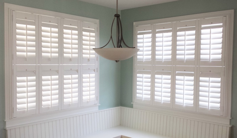 Miami white shutters in dining room